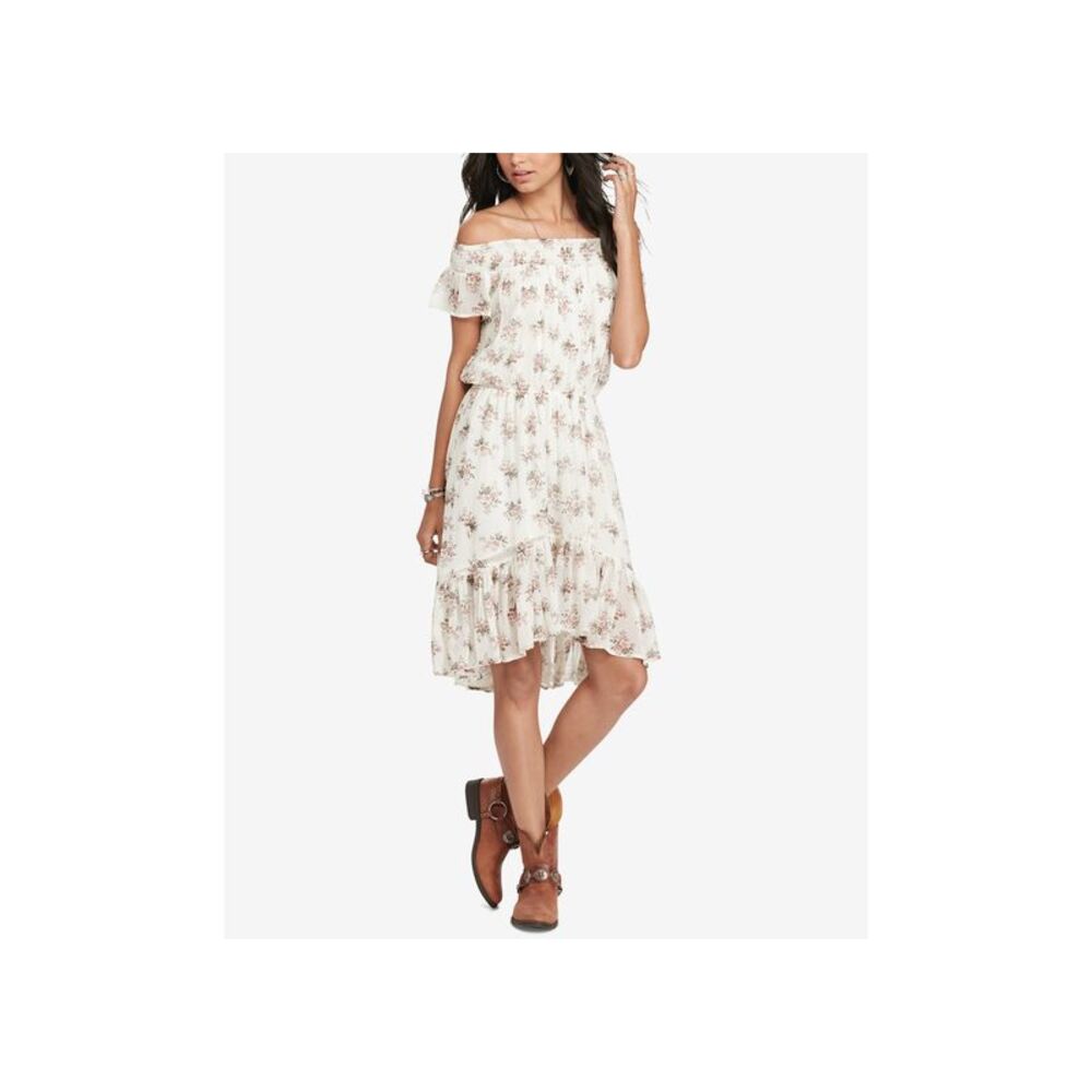 Denim Supply Ralph Lauren Floral Print Off The Shoulder Dress
